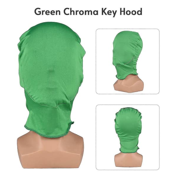 Grøn Chroma Key Maske Handsker Chromakey Hætte Handske Usynlige Effekter Baggrund Chroma Keying Grøn G Blue