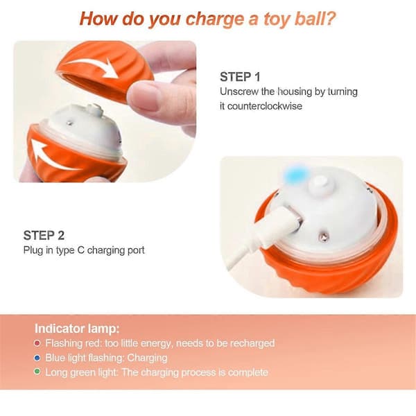 Hundleksaksboll, Interaktiv Hundleksaksboll, Interaktiv Hundleksaksboll för Uttråkning Inomhus Utomhus, Hundleksaksboll (Orange)
