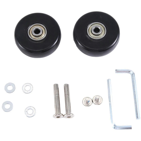 45x18mm Matkalaukun Vaihtopyörät, PU Kääntyvät Pyörät Hiiliteräksiset Laakerit Korjaussarjat, 2 kpl