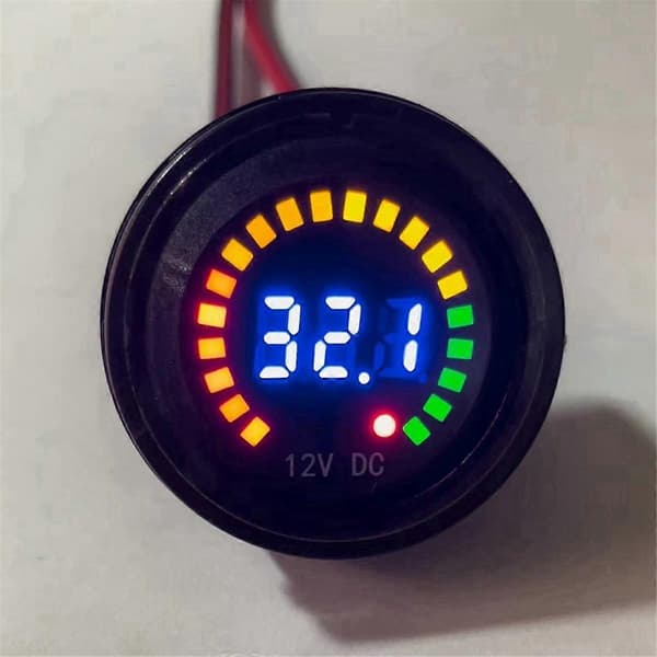 DC 12V Universal Bil Motorcykel Båd LED Digital Voltmeter Panel Volt Meter Monitor Måler Display Biltilbehør