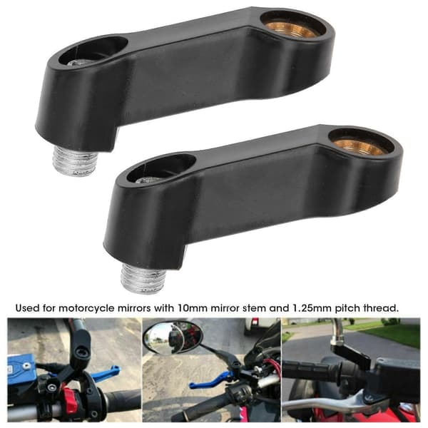 2st 10mm M10 Motorcykelspegel Höjare Distanser Förlängningsadapter Universaltillbehör
