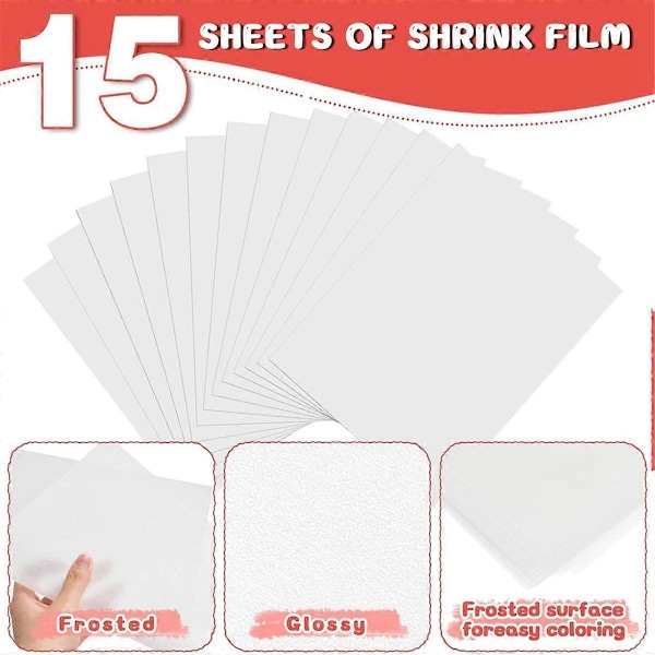 170 st Krymplastark Kit, Papper med 15 ark krympark, för hantverk smyckestillverkning DIY, 21x29cm