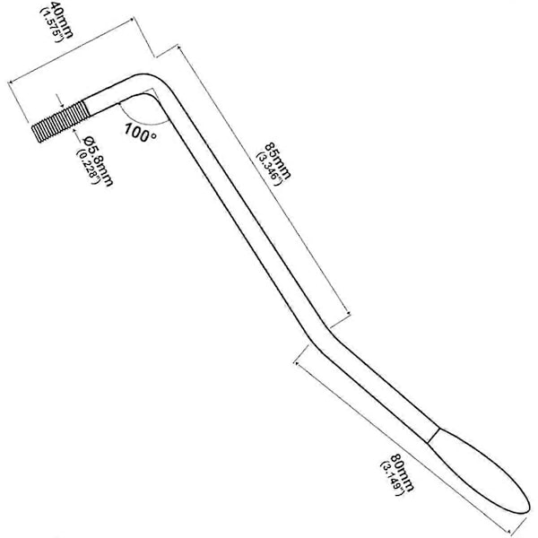 B 6 MM Gänga Tremolo Arm Elektrisk Gitarr Tremolo Arm Gänga Metall Enkel Tremolo Arm Whammy Bar med Topp för St Gitarr