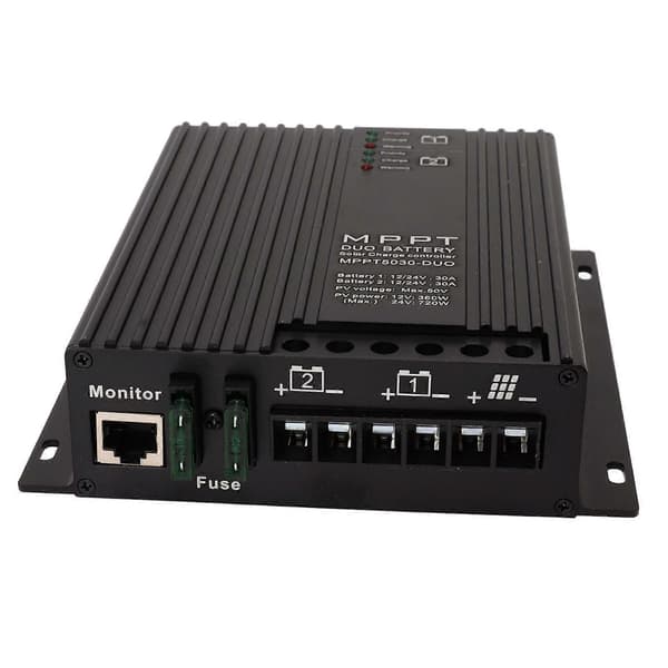 Solar Opladningsregulator Aluminiumlegering Intelligent Bluetooth Batteriopladningsregulator