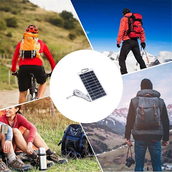 5V 2W Mini Solpanel, USB Solladdare Micro-Typ Solpaneler, Portabel Solpanel för Telefon Hushållsbelysning