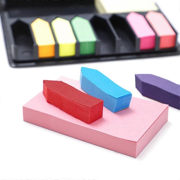 2 STK. Sticky Notes Tabs til Sidemarkører, Memoblok med Kalender og Læderomslag, Skrivebordsblok