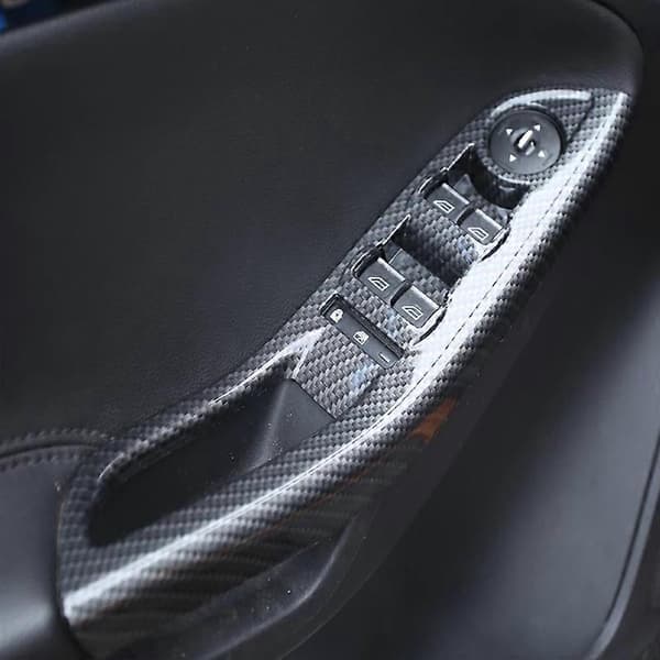 4 stk. Carbon ABS Bilrudehejs Panel Ramme Dekoration Cover Trim Sticker til Focus 3 4 Tilbehør