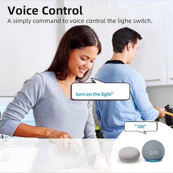 4-vejs On/Off Switch Graffiti Smart ZigBee Smart 4-vejs On/Off Switch Mini Skjult Boks Switch