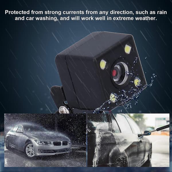 Bil Backkamera 140 Extern 4 LED HD Mörkerkamera Nummerplåtsmonterad Universal för 12V