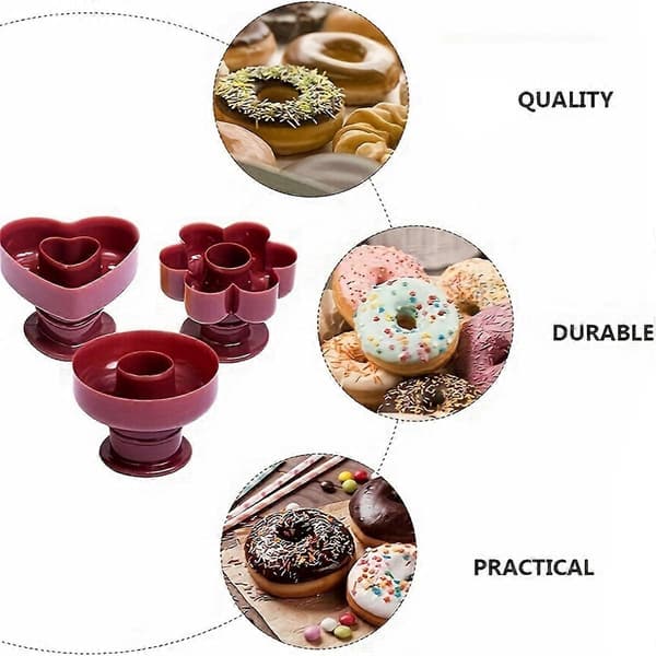 Donutformsett, Deigverktøyform, Donutkutter i plast, Hjemmekjøkkentilbehør