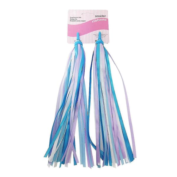 2-pack Cykelstyre Färgglada Tofsar Streamers Barn Scooter Cykelband Blue