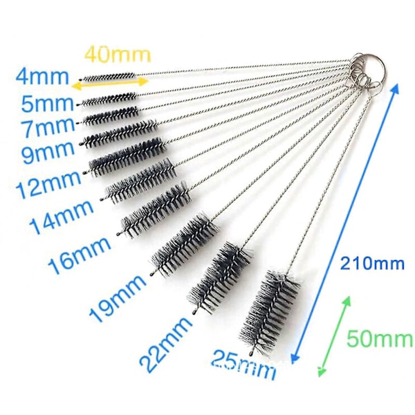 10 st/set Airbrush Färg Spray Munstycke Spets Tatuering Verktyg Mini Rengöringsborste Set Qinhai Black