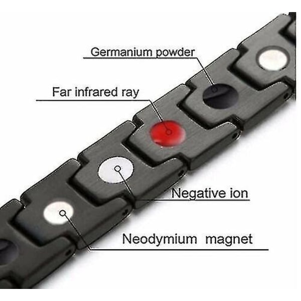 Bantningarmband Lymfatisk dränering Magnetisk armbandsterapi Black