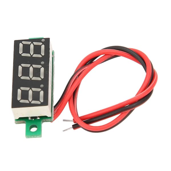 Voltmeter 0.28in Digitalt Display Volt Spenningsmåler 2 Ledninger DC4?30V for Måling