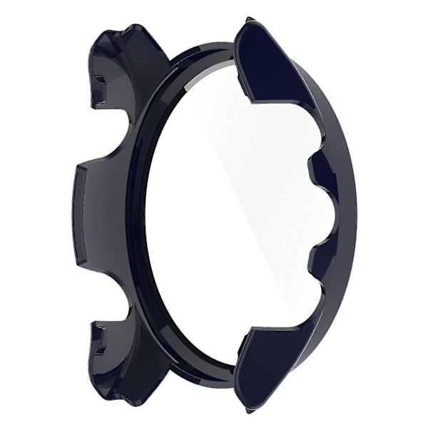 Hårt PC-skal med repskydd och fallskydd för Garmin Forerunner 255, skyddande klockfodral med skärmskydd i härdat glas Midnight Blue