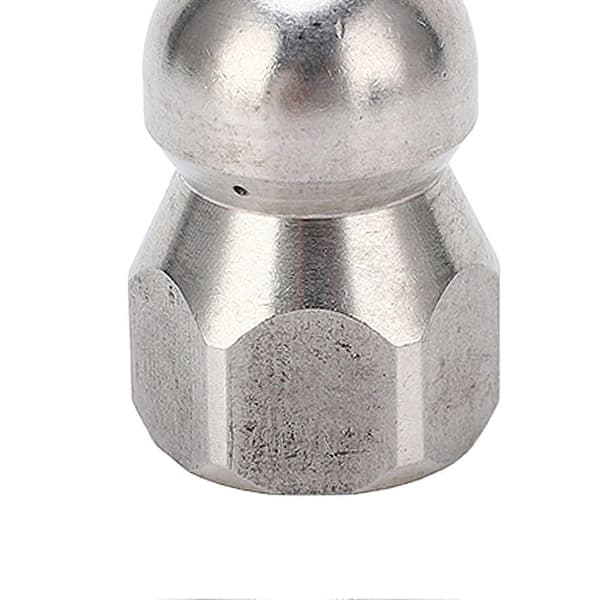 5000PSI Högtryckstvätt Munstycke Rörrensning Rengöringsmunstycke Rostfritt Stål Jetmunstycke Kulhuvud Fram 1 Bak 3 Hål G3/8in