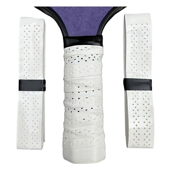 1 Par Pickleball Racket Tennis Racket Grips Svetteabsorberende Anti-skli Tape Wrap Tape for Håndtak - Hvit
