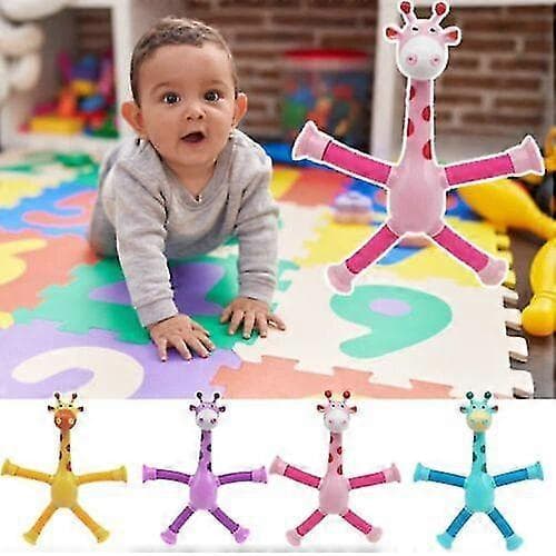 4 st Teleskopisk Sugpropp Giraff Leksak, Giraff Leksak Sensoriska Leksaker 4Pcs