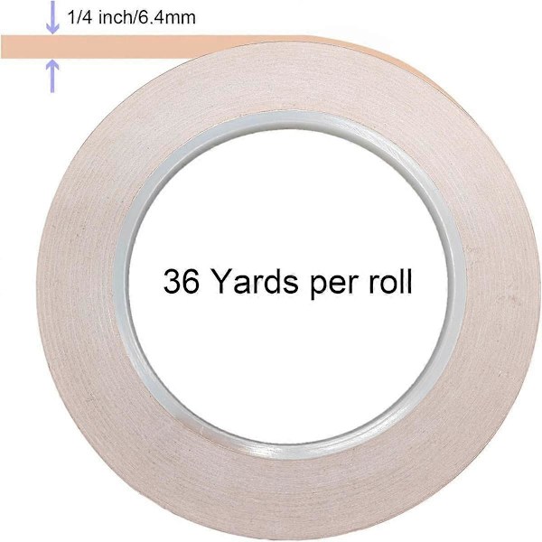 2 Ruller (36 Yards) 1/4 Tomme Bredde Kobberbelagt Kobberfolie Tape til Glasmosaikfremstilling og DIY Håndværk, Glasmosaikartikler