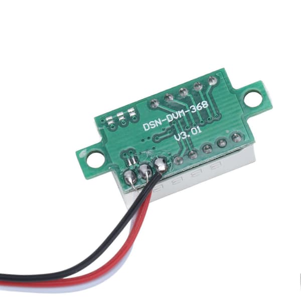 2 stk. Mini Digital Voltmeter 3 Ledninger DC Spændingstester 0,36in LED 0,00V?30,0V Beskyttelse mod Omvendt Tilslutning