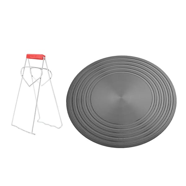Sklisikker Gasskomfyr Diffuser Med Brettløfter Fin Sliping Aluminium Legering Varme Diffuser Plate for Matlaging 28cm/5.9in