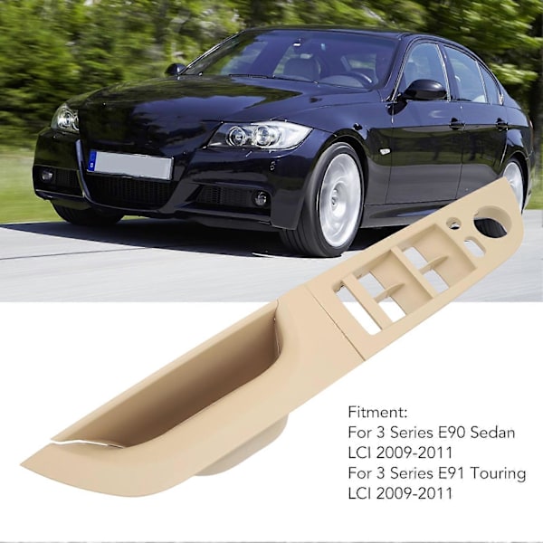 Vindusbryter Armlene Panel Førerside Dør Innvendig Panel for 3-serie E90 Sedan LCI 2009 til 2011 Beige