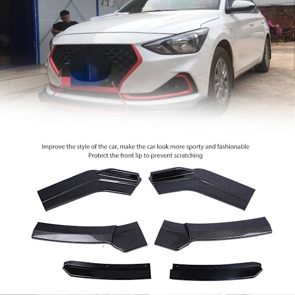 Front Bumper Splitter Kolfiberstil Bumper Spoiler Diffuser 170cm Längd Ersättning för Accord Civic