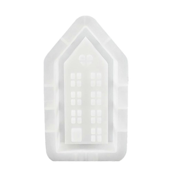Hus Lysestage Silikoneform DIY Håndlavede Vindueshuse Gips Beton Resin Lysestage Håndværk Støbeforme L