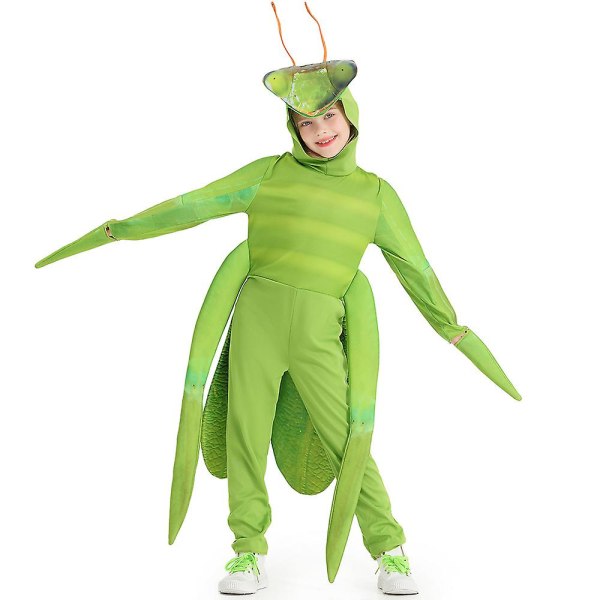 Kids Insect Bug Fancy Dress Halloween Cosplay Praying Mantis kostym för barn 10-12 Years Old