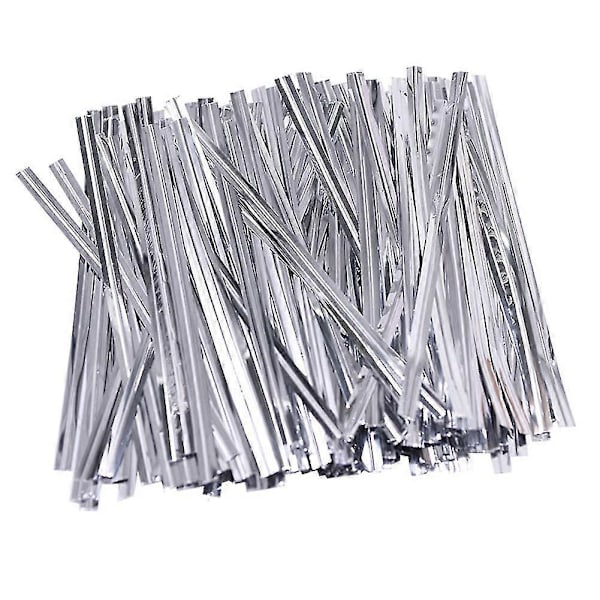 760 stk. Bagepose Twist Ties Pakkesnor Dessert Opbevaringspose Emballagestrop Silver