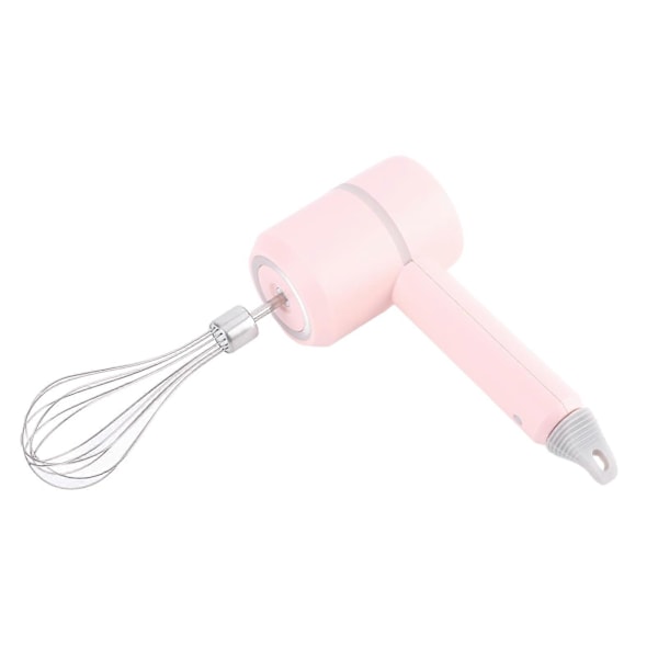 Elektrisk Sladdlös Handmixer 3 Hastigheter Köksmixer 20W med Visp för Bakning Rosa
