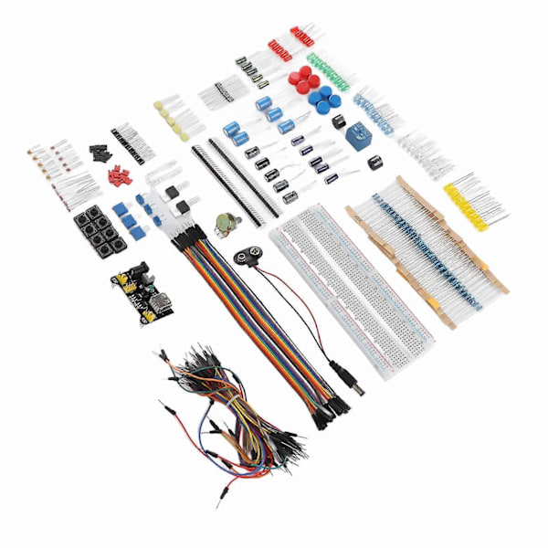 Elektronik Komponentsæt Starter Sjovt Sortiment 830 Bindepunkter Breadboard Modstand Kondensator Diode Modul til R3