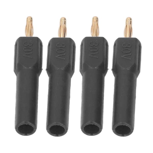 10 stk. Bananstikforbindelse 2 mm han til 4 mm hun adapter forgyldt messing 30V sort