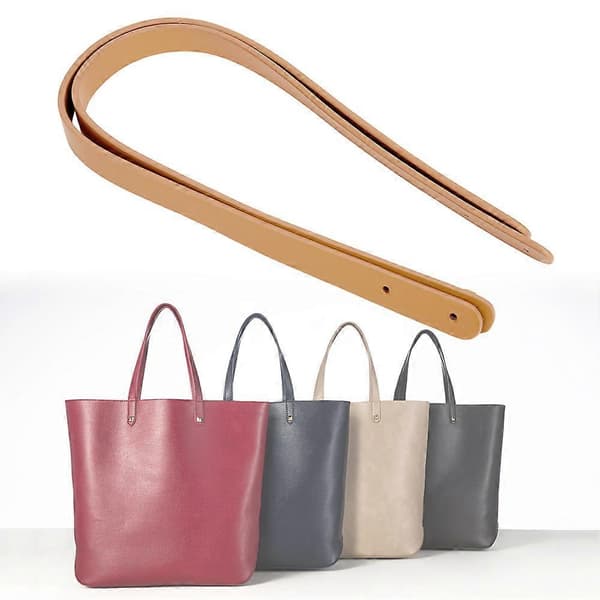65 cm DIY Lædertaske Hank med Nitter Patchwork Bagagetilbehør til BD207Beige