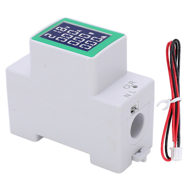 PZEM?008 LCD Digitalt Display Amperemeter Voltmeter Multifunksjonell Skinne Wattmeter AC 50?300V