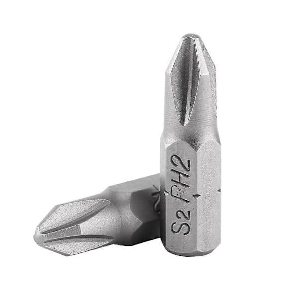 10 kpl 25 mm pitkä 1/4 tuuman kuusiokanta S2 magneettinen PH2 ristipääruuvimeisselin terä