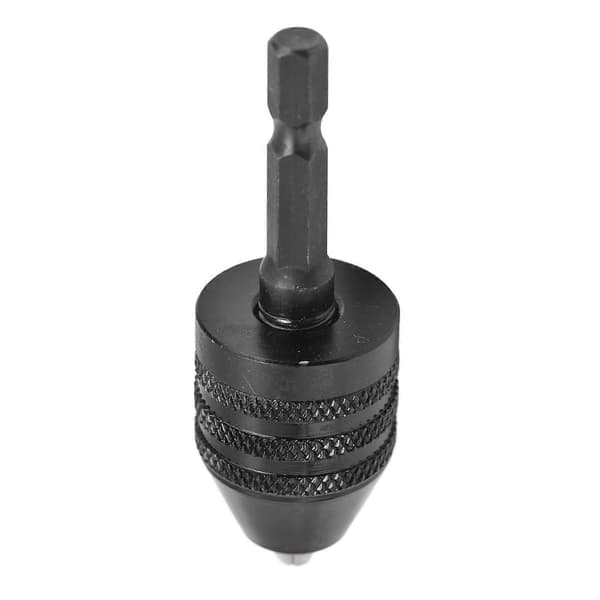 Nøkkelløs Drill Chuck Impact Driver Bit Adapter Konverter 3 Kjever 1/4in Hex Skaft 0.6?8mm Svart