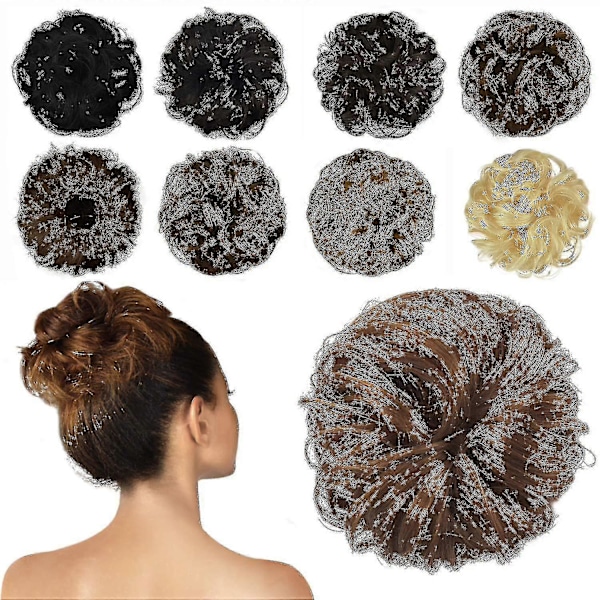 Hårknut Scrunchie Upprullad Hårförlängning Hårband Hästsvansförlängning Chestnut Brown