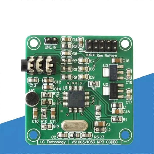 VS1003 Modul MP3 Afspilning Lyddekodning Indbygget Mikrofon Multifunktionelt Bekvemmelighedsmodul