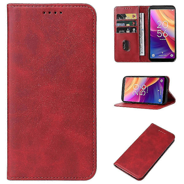 Magneettinen nahkakotelo TCL 501 -puhelimelle Red