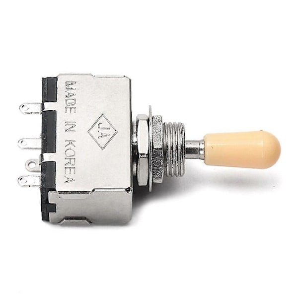 Solid Knappaxel Box-stil för SG 3-vägs Pickup Selector Toggle Switch, beige Spets