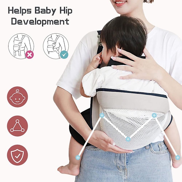 Baby Straps Go Out Nyfödd Kors Innan Hållande Baby Enkel Dubbelanvändning Andningsbar Multifunktionell Artefakt grey
