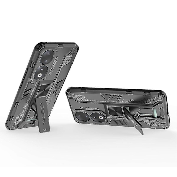 For Honor 90 Anti-drop Telefondeksel Med Støtte Hard PC + Myk TPU Beskyttelsesetui Black