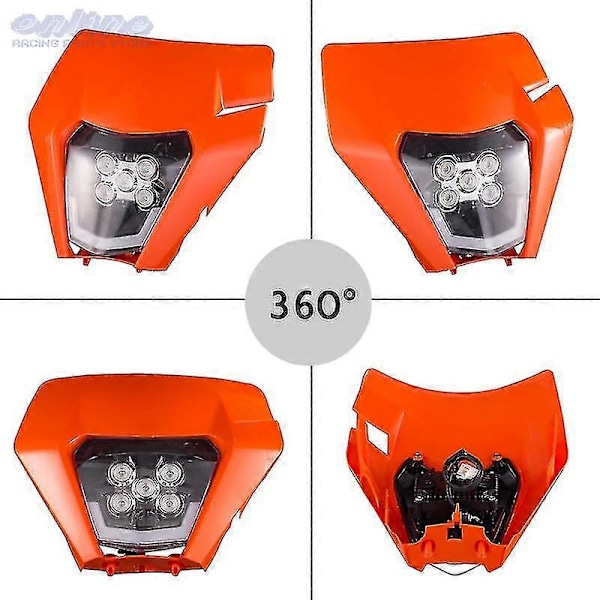 Motorcykel LED Forlygte Forlygte Hovedlys Til Ktm Exc Excf Sxf Xc Xcw Xcf Mx Dirt Bike Universal Enduro Supermoto Kåbe C LED Black