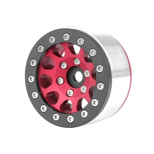 Sort Sølvfælg 4 STK 1.55 Tommer Metalhjul Modelbildele til Axial SCX10 Ghost TRX4 TRX6 D90 1/10 RC Crawler Bil