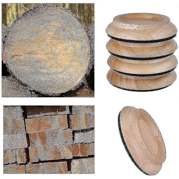 4 st Upprätt Piano Rullkopp, Premium Hårdträ Piano Rullkuddar Möbelben Natural Wood