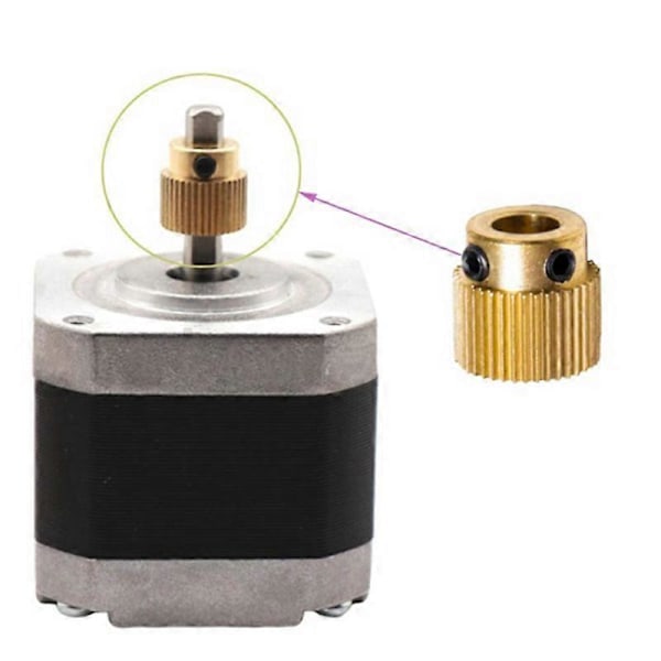 12 st Mk7 MK8 Extruderingsväxel 26 Tänder Mässingsdrivväxel Matningsväxel Hjul för Anet A8 3D-skrivare Extruder