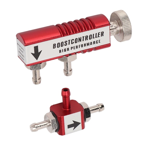 Manuel Turbo Boost Controller Kit Aluminiumlegering 1?30PSI Justerbar Universal Pasform Rød