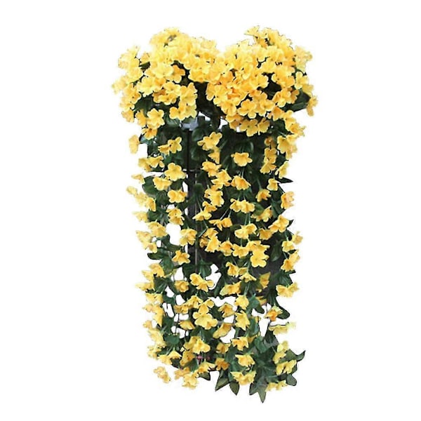 Hengende Blomster Kunstig Fiolett Blomstervegg Wisteria Kurv Hengende Girlander Vinranke Blomster Falsk Silkeorkidé Yellow