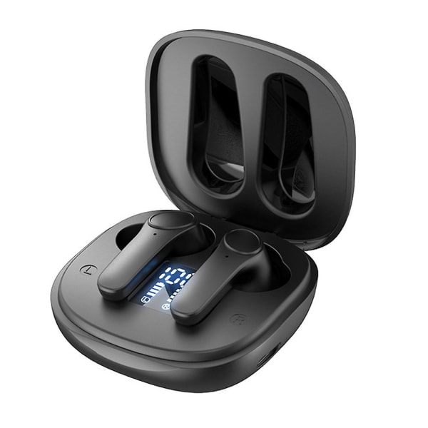 Trådlösa Hörlurar Bluetooth 5.0 Hörlurar med Trådlöst Laddningsfodral IPx6 Vattentät Black